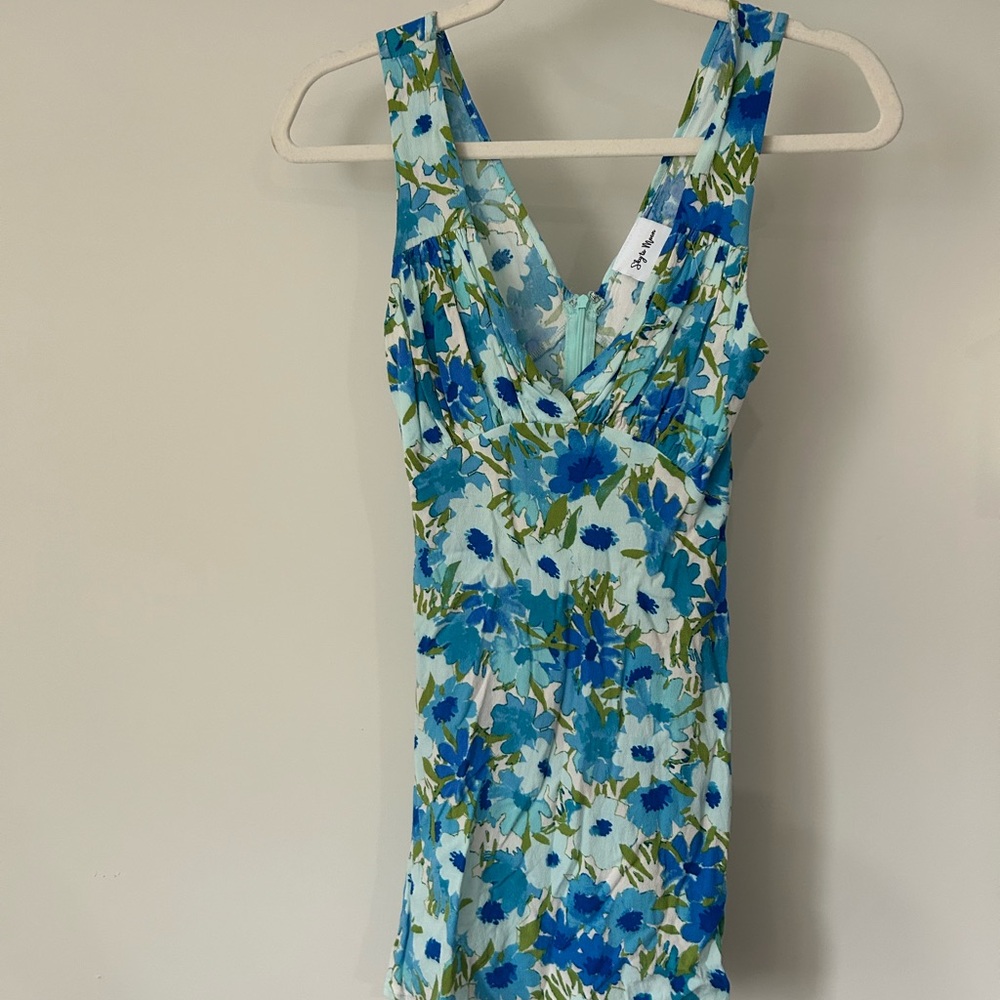 Floral Blue Mini Dress